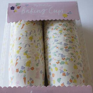 NWT - My Minds Eye Baking Cups (50) Bunny/Rabbit And Florals 5 Oz Food & Freezer